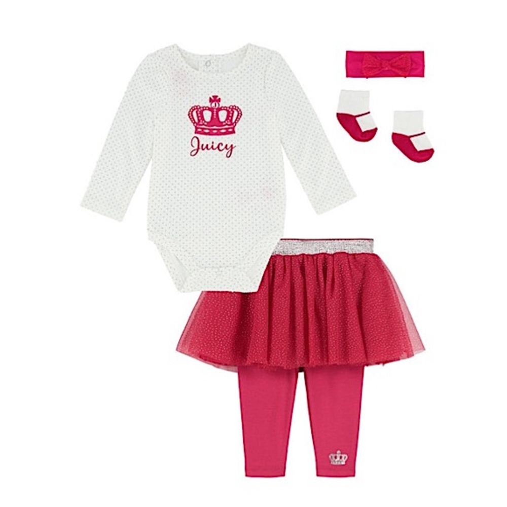 Juicy Couture Baby Girls 4pc Pant Set
